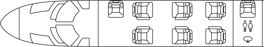 Cessna Citation CJ3 floorplan