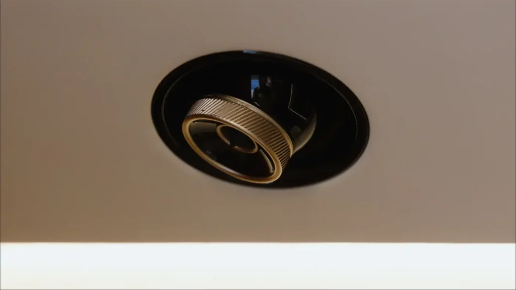 Close-up of overhead air vent in Gulfstream G500, featuring a modern and sleek circular design